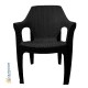Πολυθρόνα βαρέους τύπου HERMES απο PP σε χρώμα μαύρο 60x60x80