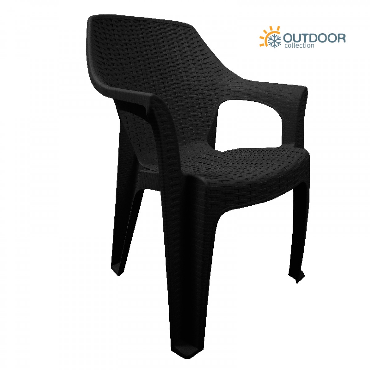 Πολυθρόνα βαρέους τύπου HERMES απο PP σε χρώμα μαύρο 60x60x80