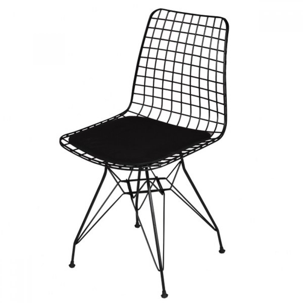 Καρέκλα μεταλλική "TELLI" σε χρώμα μαύρο 44x40x83