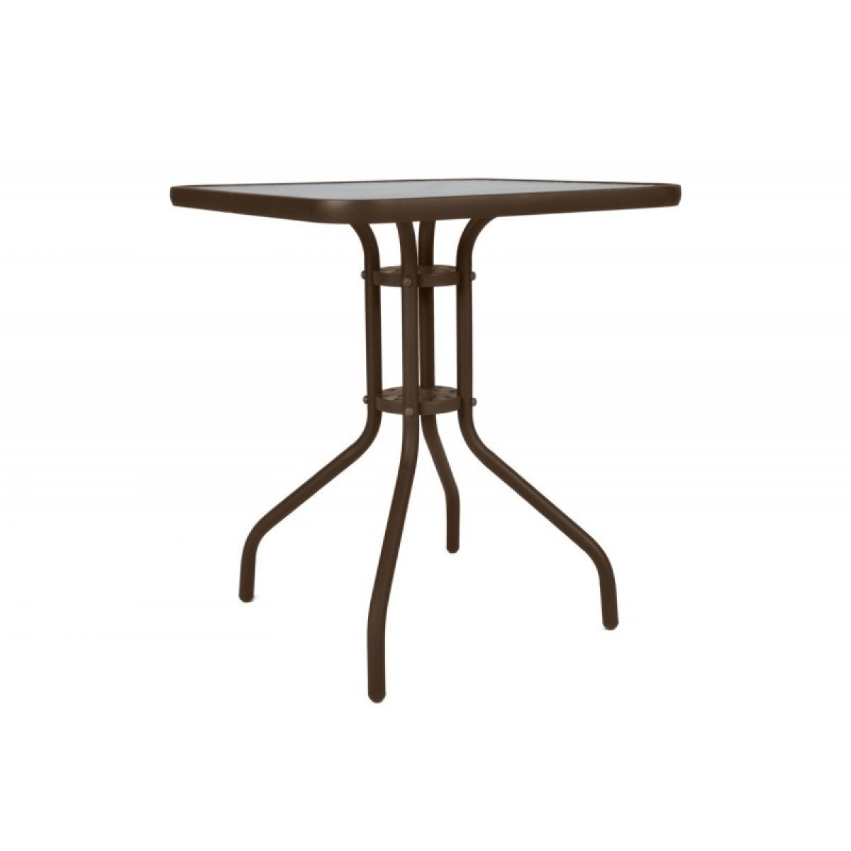 Τραπέζι "PALMAS NEW" μεταλλικό σε χρώμα καφέ 70x70x71