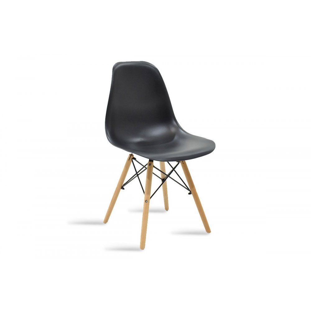 Καρέκλα "ACROPOL" από ξύλο/PP σε χρώμα μαυρο 47x53x82