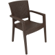 Πολυθρόνα "ZEUS ECO" από πολυπροπυλένιο σε χρώμα καφέ 60x60x88