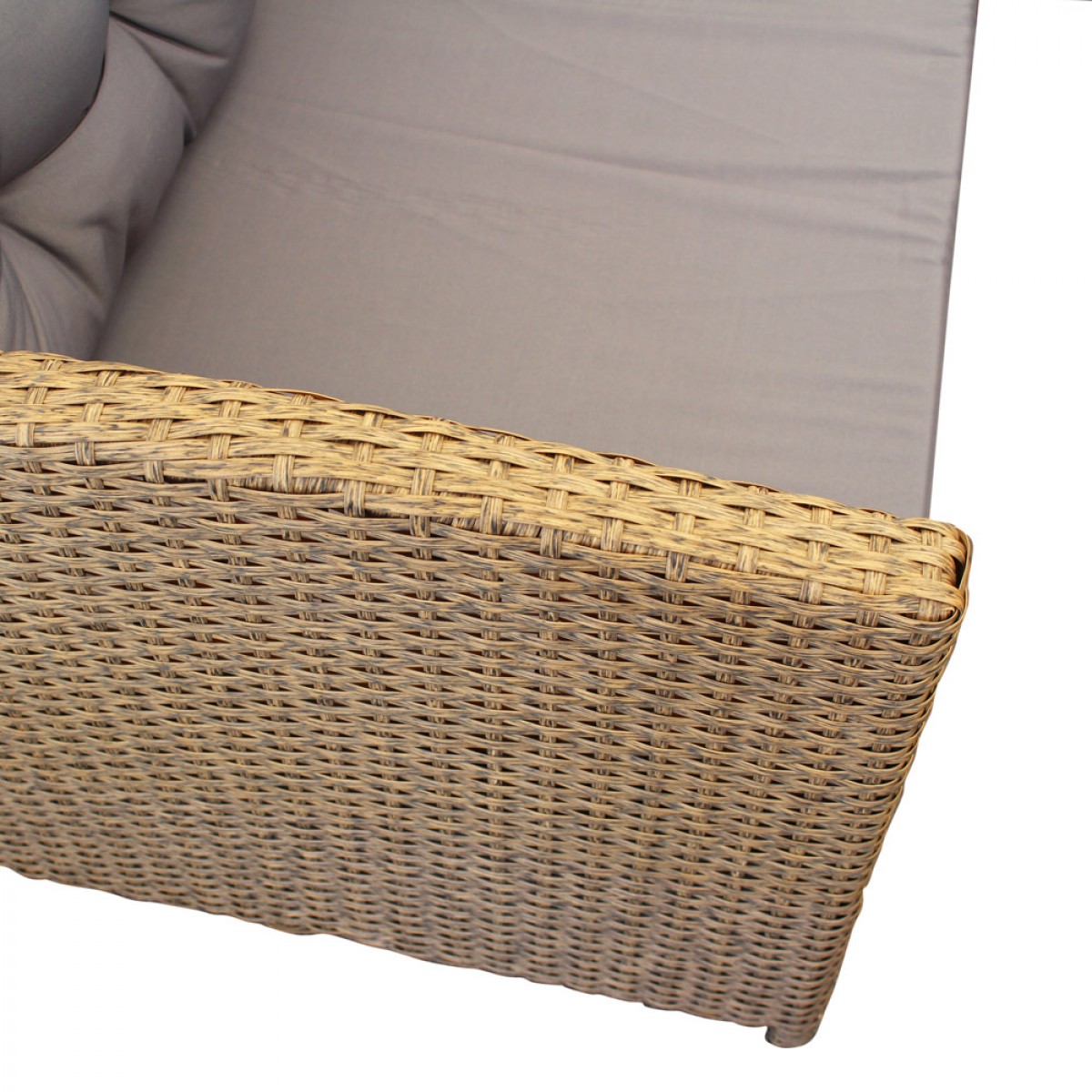 Σετ κήπου "ELIZABETH" από wicker σε χρώμα φυσικό 249/164x72x74
