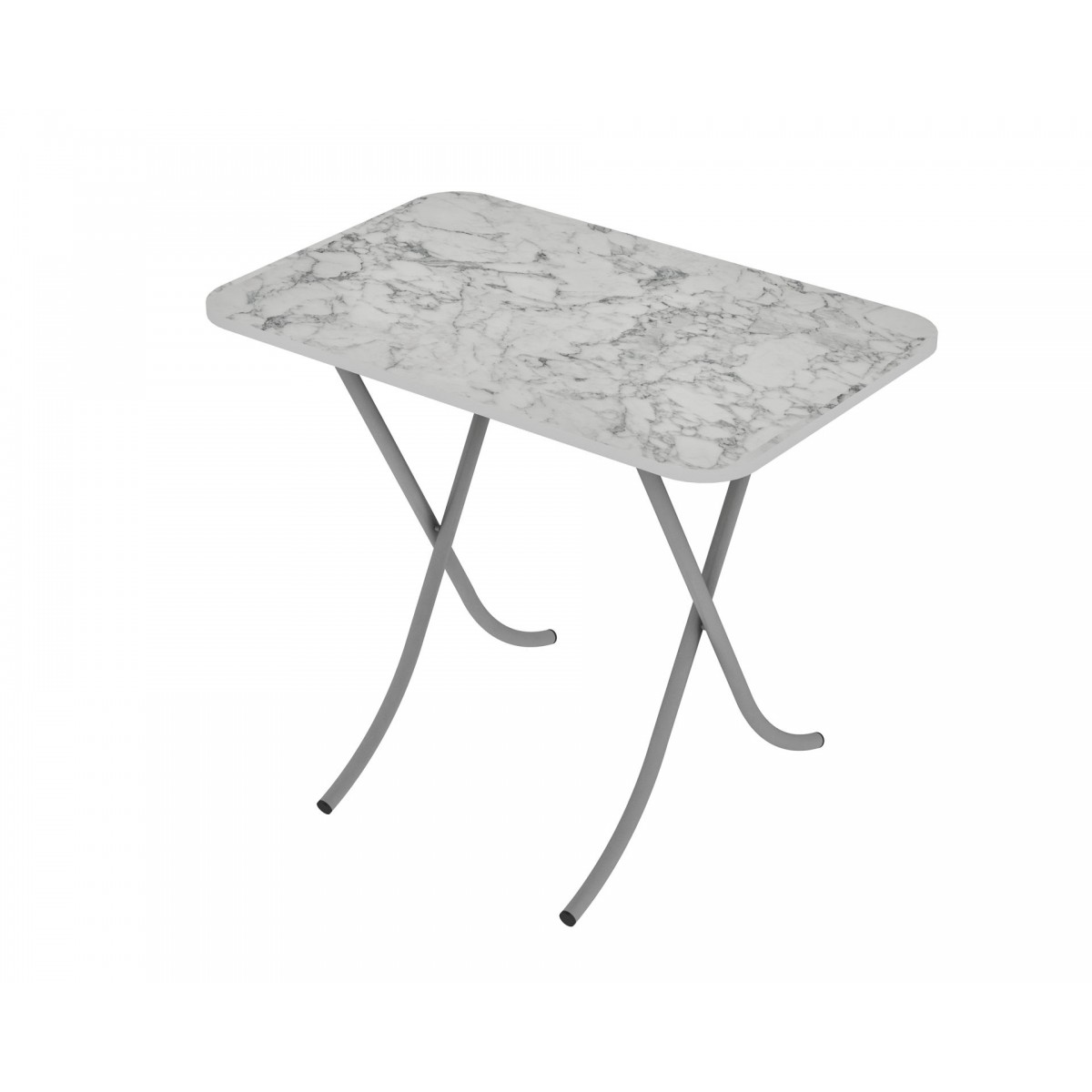 Tραπέζι "MOUNTAIN TOP" πτυσσόμενο από mdf/μέταλλο σε χρώμα λευκό μαρμάρου 60x90x75