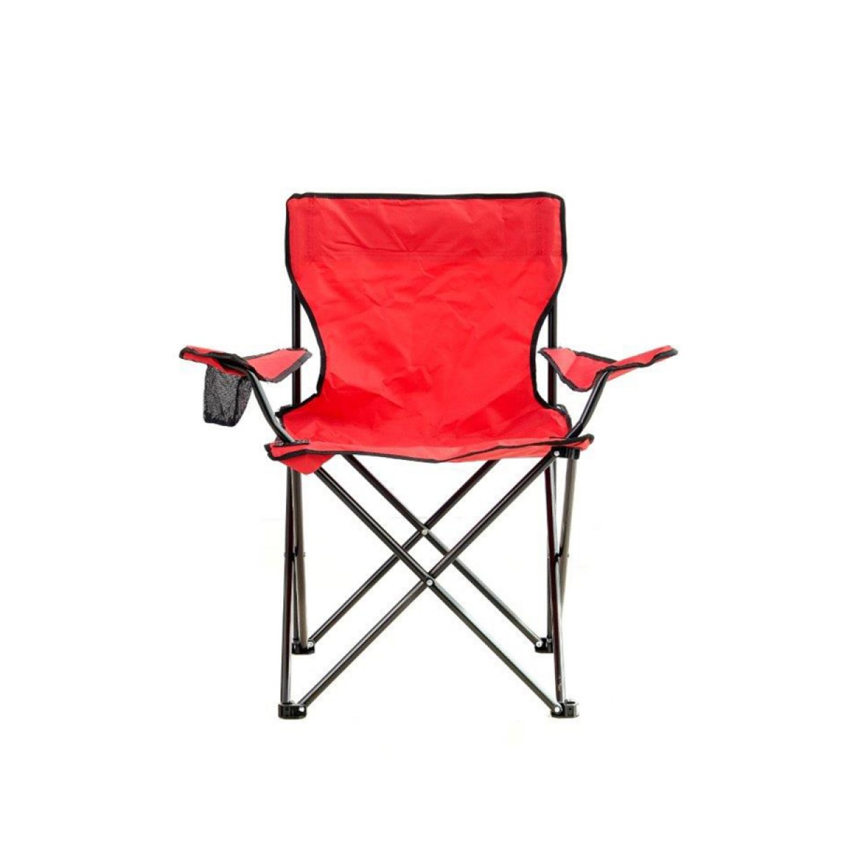 Πολυθρόνα camping πτυσσόμενη από μέταλλο/ύφασμα σε κόκκινο χρώμα 76x59x84