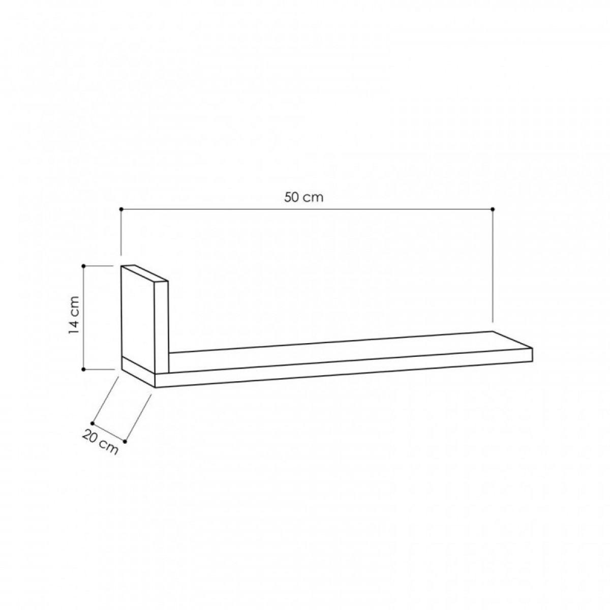 Σετ ράφια τοίχου "ZETA" σε χρώμα ανθρακί 50x20x14