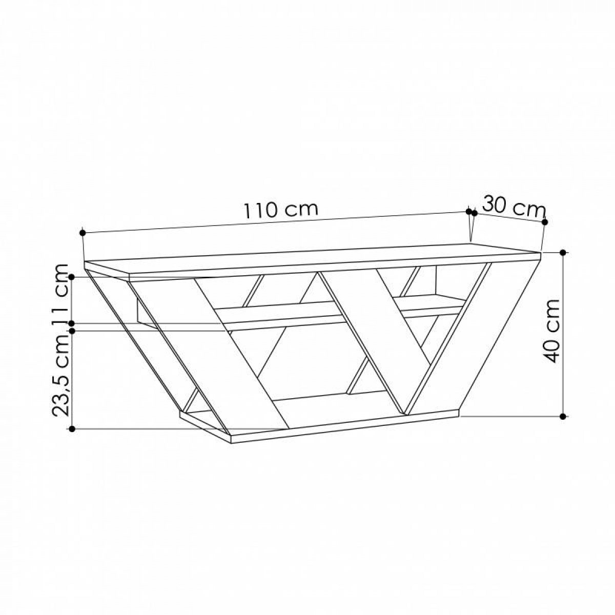 Έπιπλο τηλεόρασης "MINA" σε χρώμα σονόμα 110x30x40