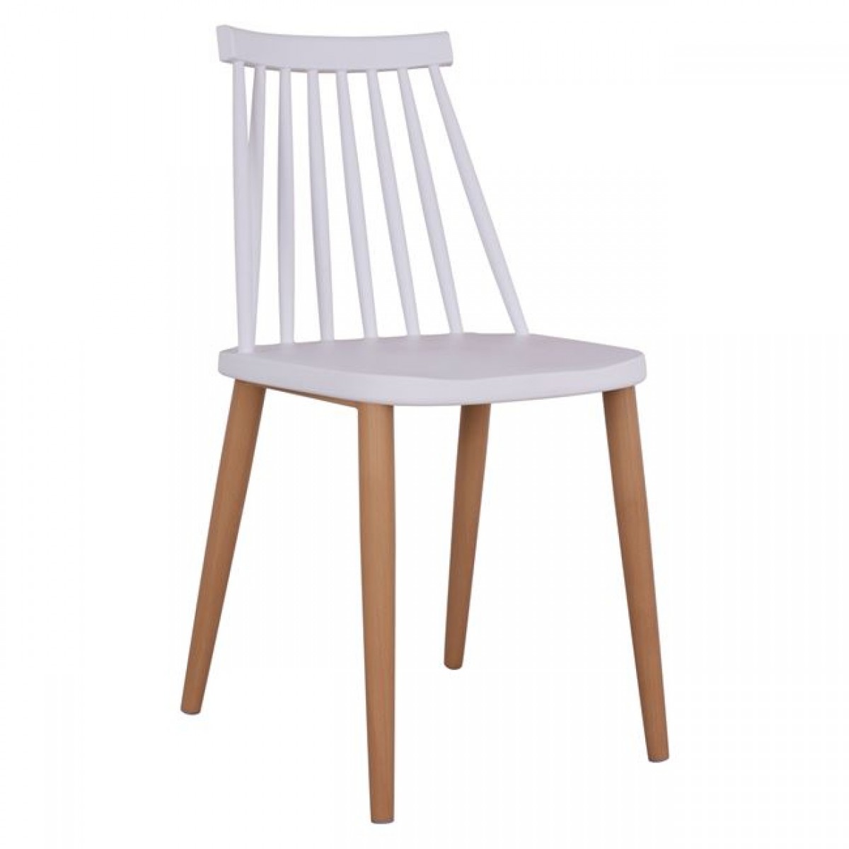 Καρέκλα "BARA" από PP λευκό-φυσικό 46,5x42,5x77
