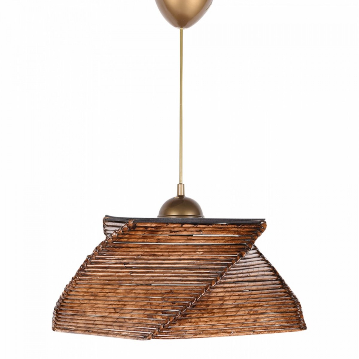 Φωτιστικό μονόφωτο "AFRODITI" από ξύλο/μπαμπού σε χρώμα καφέ Ε27 Φ36x20