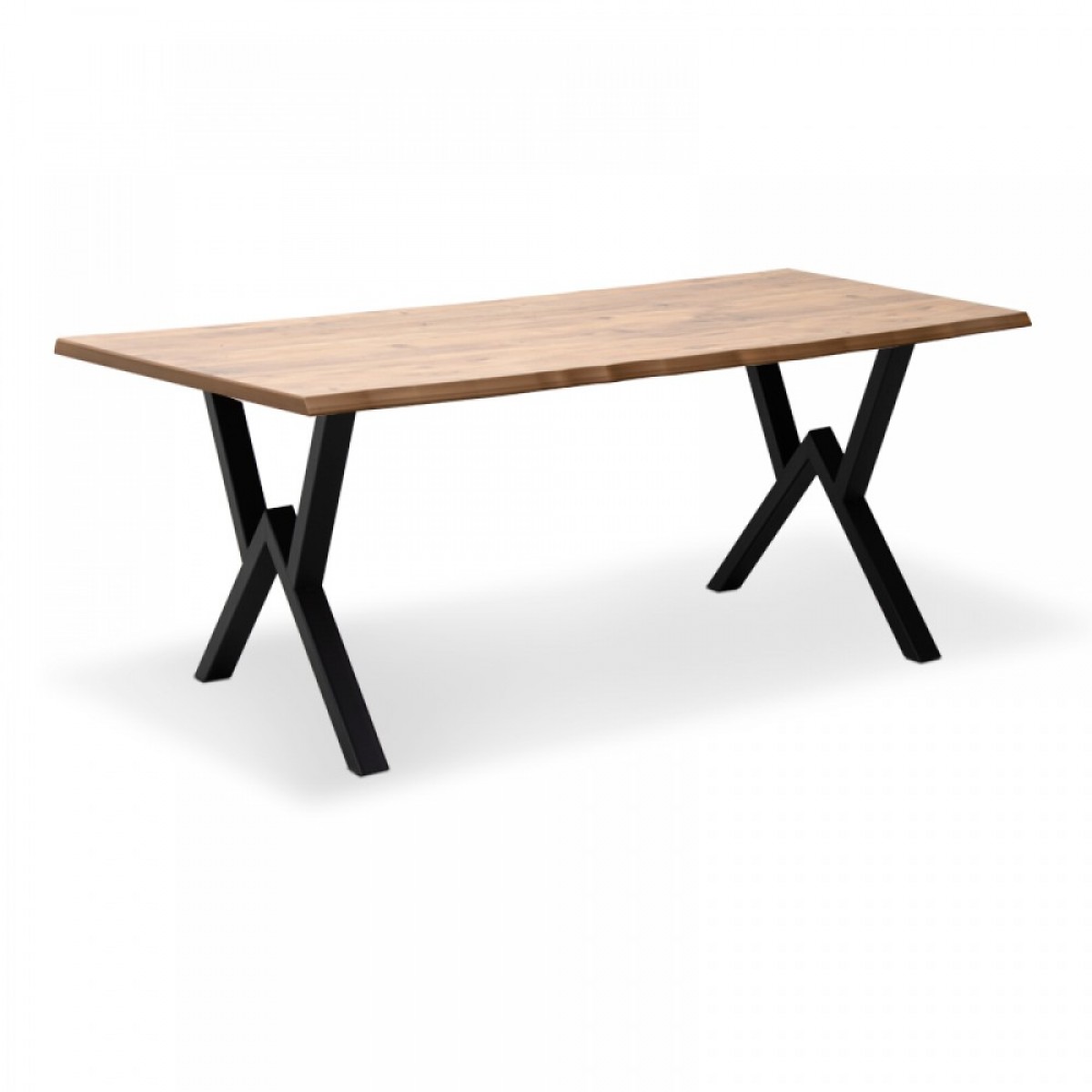 Τραπέζι "KRISTA" από MDF/μέταλλο σε χρώμα ακακία/μαύρο 160x90x75