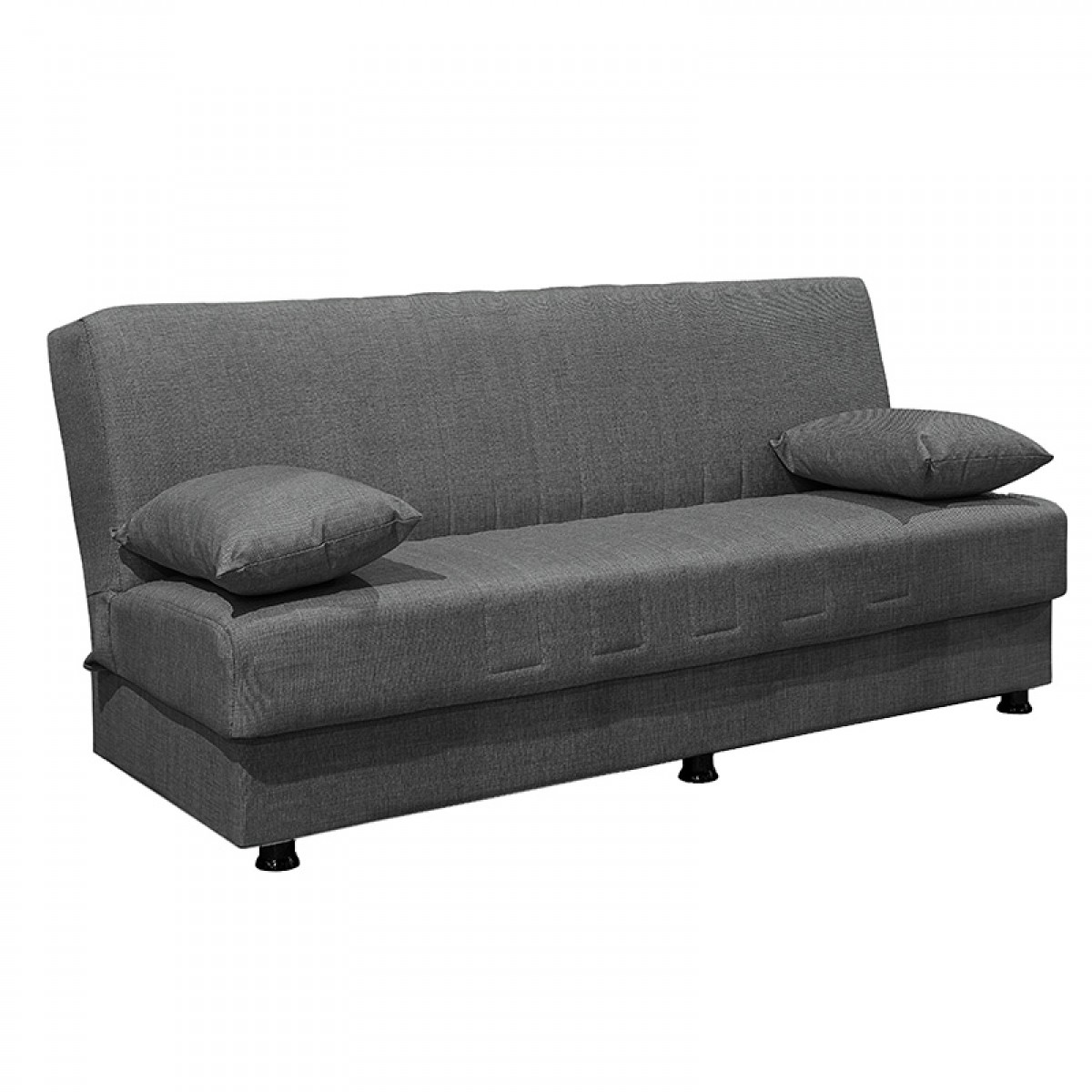 Kαναπές κρεβάτι Romy 3θέσιος ύφασμα σκούρο γκρι 190x90x80εκ