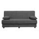 Kαναπές κρεβάτι Romy 3θέσιος ύφασμα σκούρο γκρι 190x90x80εκ