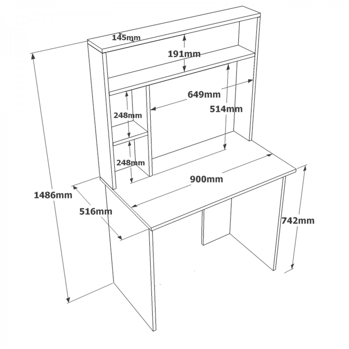 Γραφείο με ραφιέρα "VIANA" σε χρώμα atlantic pine/λευκό 90x52x148 Γραφείο με ραφιέρα "VIANA" σε χρώμα atlantic pine/λευκό 90x52x148