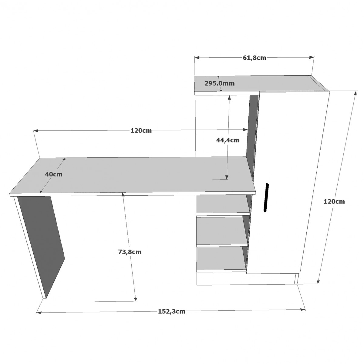 Γραφείο "VIANA" σε χρώμα atlantic pine/λευκό 152x40x120 Γραφείο "VIANA" σε χρώμα atlantic pine/λευκό 152x40x120