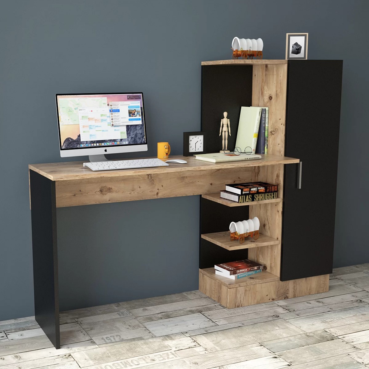 Γραφείο "VIANA" σε χρώμα atlantic pine/ανθρακί 152x40x120 Γραφείο "VIANA" σε χρώμα atlantic pine/ανθρακί 152x40x120