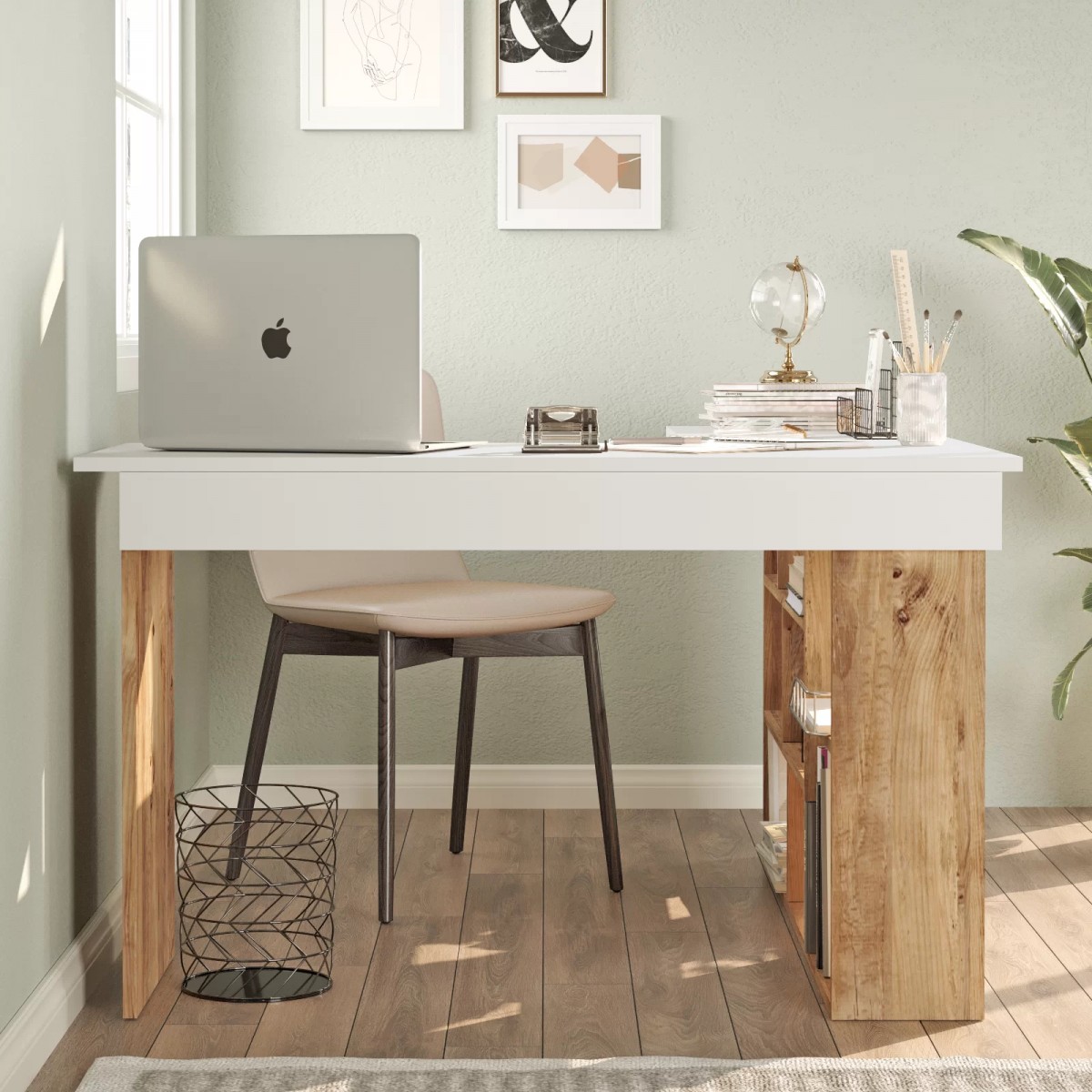 Γραφείο γωνιακό "VIANA" σε χρώμα atlantic pine/λευκό 120x129x72 Γραφείο γωνιακό "VIANA" σε χρώμα atlantic pine/λευκό 120x129x72