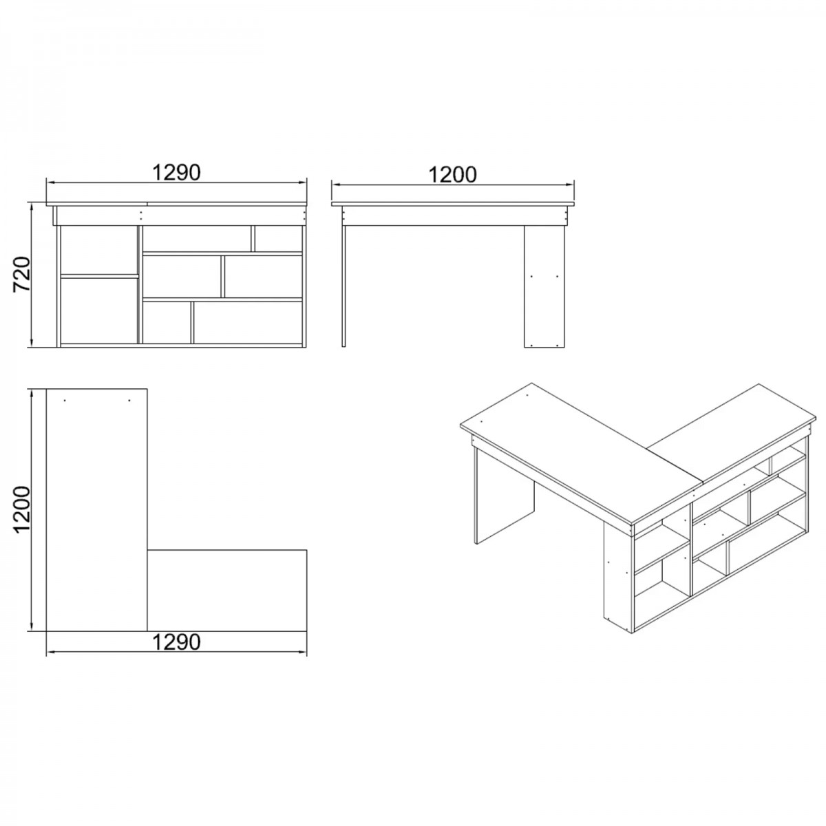 Γραφείο γωνιακό "VIANA" σε χρώμα atlantic pine/λευκό 120x129x72 Γραφείο γωνιακό "VIANA" σε χρώμα atlantic pine/λευκό 120x129x72