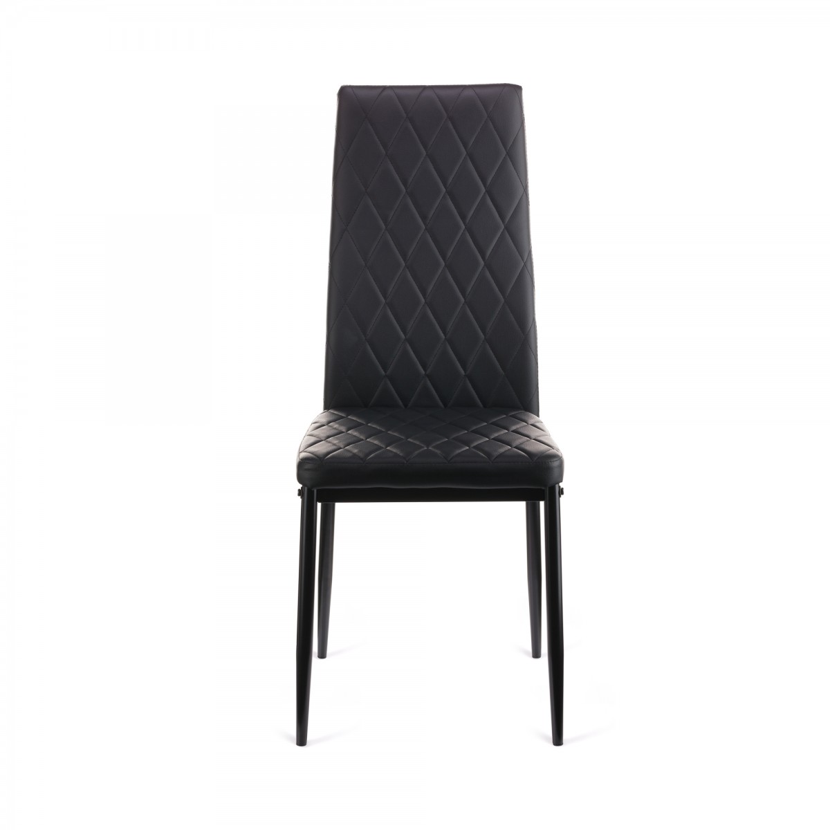 Καρέκλα Viva μέταλλο-PU μαύρο-γκρι πόδι 42x48x98