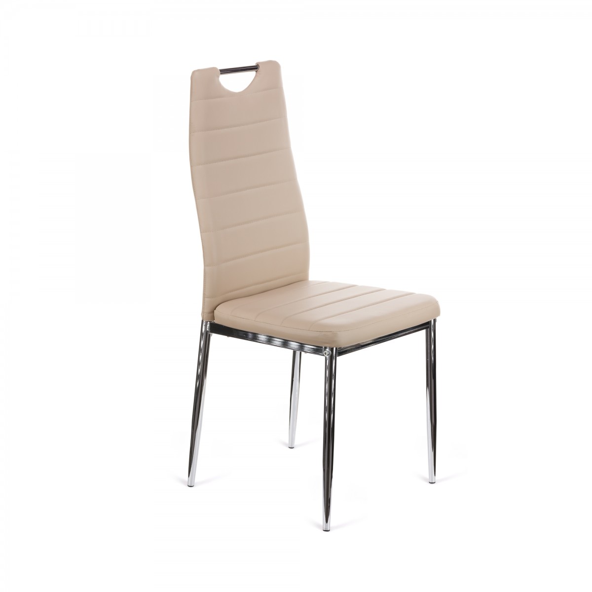 Καρέκλα Tonia PU cappucino-πόδι χρωμίου 52x43x96 Καρέκλα Tonia PU cappucino-πόδι χρωμίου 52x43x96