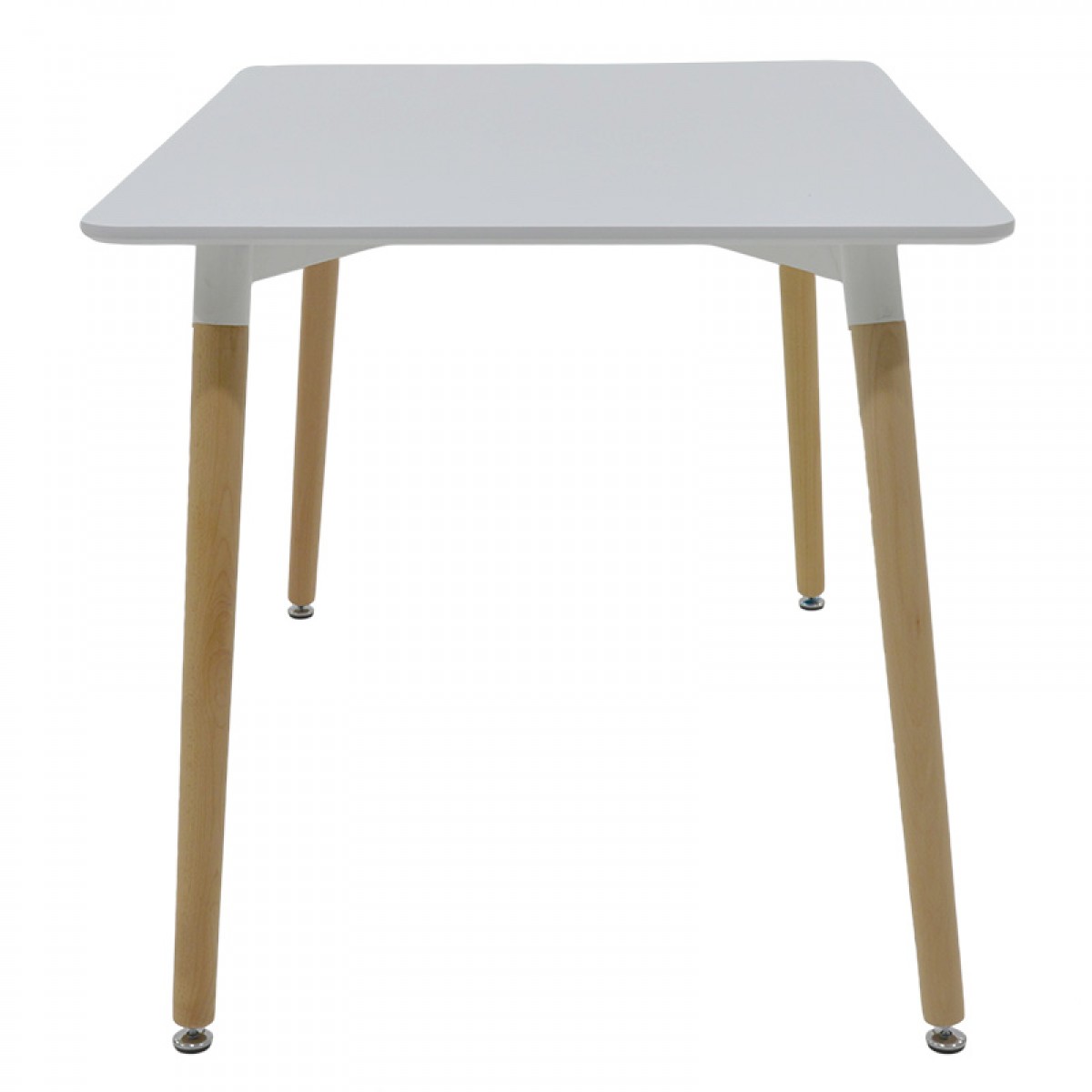 Τραπέζι Snow MDF λευκό-πόδια φυσικό 120x70x76εκ Τραπέζι Snow MDF λευκό-πόδια φυσικό 120x70x76εκ
