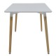 Τραπέζι Snow MDF λευκό-πόδια φυσικό 120x70x76εκ Τραπέζι Snow MDF λευκό-πόδια φυσικό 120x70x76εκ