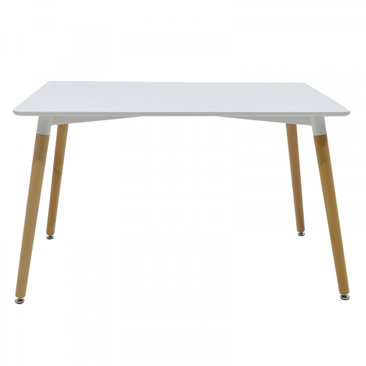 Τραπέζι Snow MDF λευκό-πόδια φυσικό 120x70x76εκ Τραπέζι Snow MDF λευκό-πόδια φυσικό 120x70x76εκ