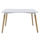 Τραπέζι Snow MDF λευκό-πόδια φυσικό 120x70x76εκ Τραπέζι Snow MDF λευκό-πόδια φυσικό 120x70x76εκ