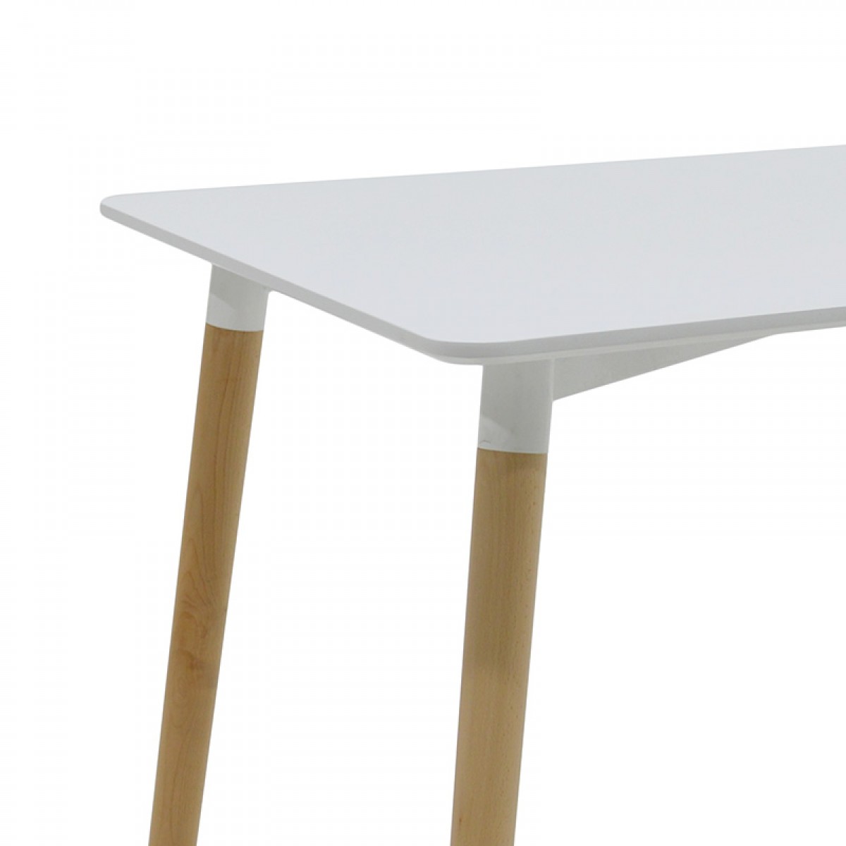 Τραπέζι Snow MDF λευκό-πόδια φυσικό 120x70x76εκ Τραπέζι Snow MDF λευκό-πόδια φυσικό 120x70x76εκ