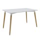 Τραπέζι Snow MDF λευκό-πόδια φυσικό 120x70x76εκ Τραπέζι Snow MDF λευκό-πόδια φυσικό 120x70x76εκ
