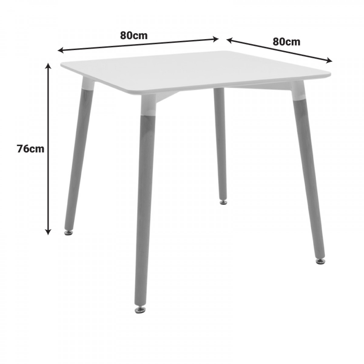 Τραπέζι Snow MDF λευκό-πόδια σε φυσική απόχρωση 80x80x76εκ Τραπέζι Snow MDF λευκό-πόδια σε φυσική απόχρωση 80x80x76εκ