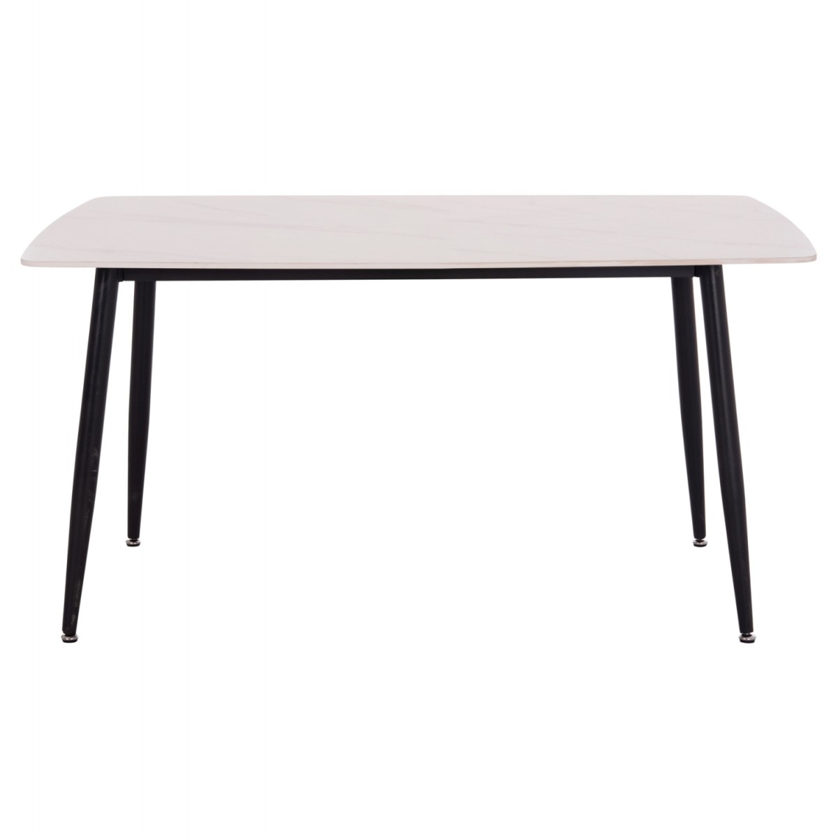 Τραπέζι Rav λευκό μαρμάρου sintered stone-μαύρο μέταλλο 140x80x75 Τραπέζι Rav λευκό μαρμάρου sintered stone-μαύρο μέταλλο 140x80x75