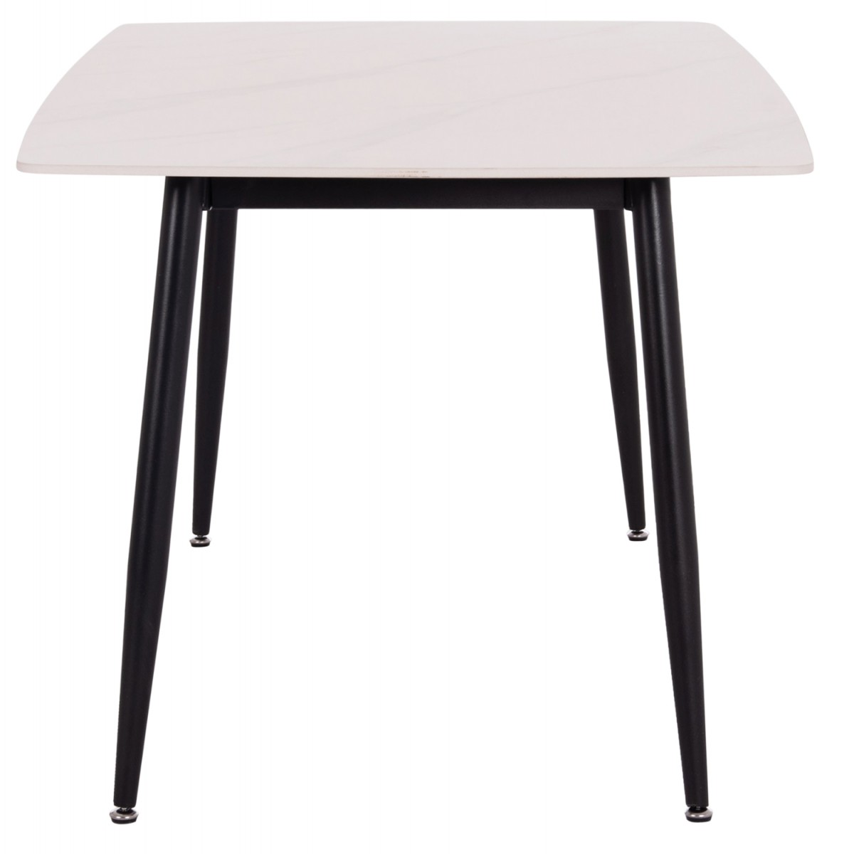 Τραπέζι Rav λευκό μαρμάρου sintered stone-μαύρο μέταλλο 140x80x75 Τραπέζι Rav λευκό μαρμάρου sintered stone-μαύρο μέταλλο 140x80x75