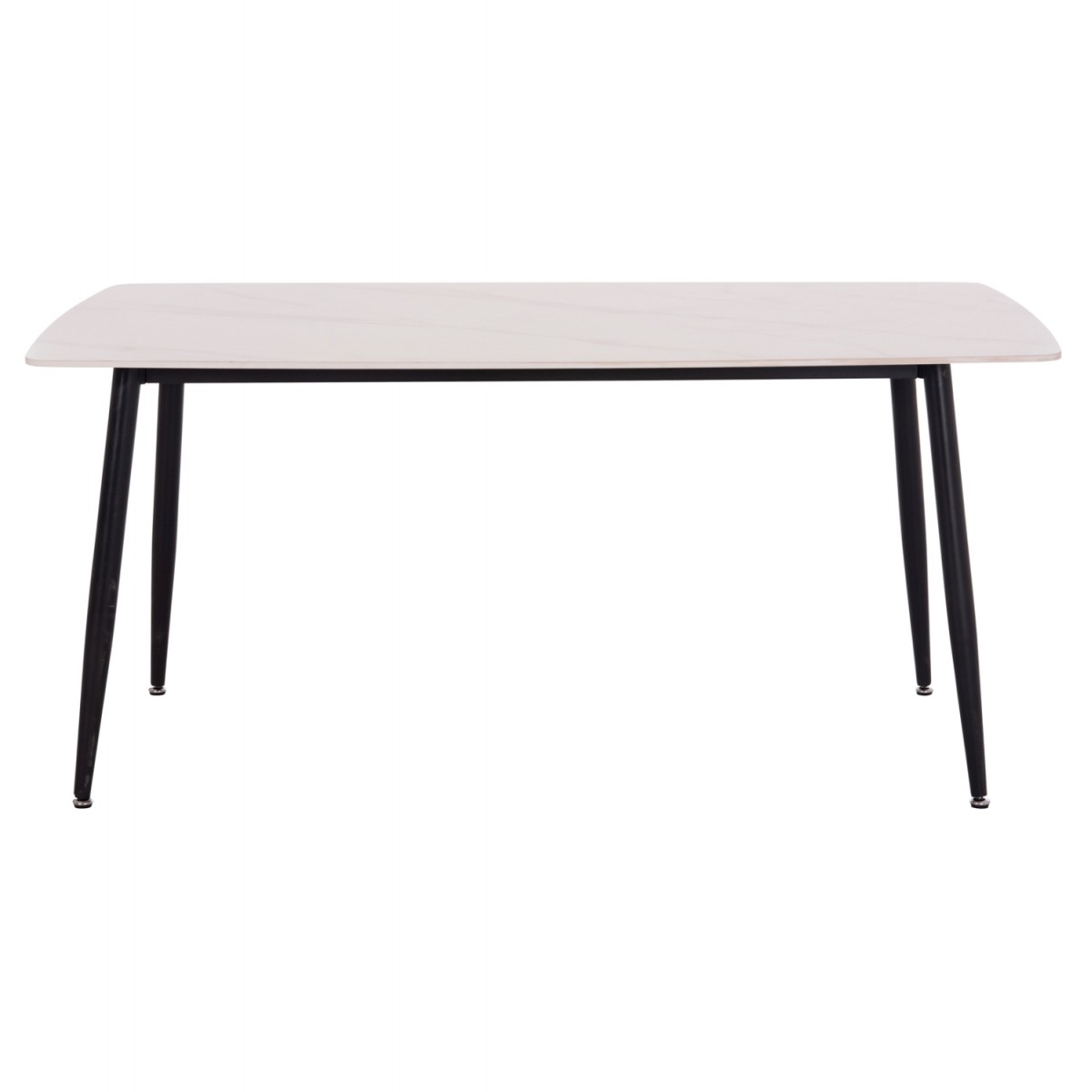 Τραπέζι Rav λευκό μαρμάρου sintered stone-μαύρο μέταλλο 160x90x75 Τραπέζι Rav λευκό μαρμάρου sintered stone-μαύρο μέταλλο 160x90x75