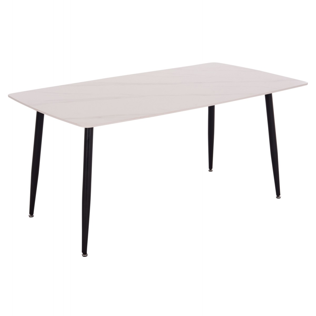 Τραπέζι Rav λευκό μαρμάρου sintered stone-μαύρο μέταλλο 160x90x75 Τραπέζι Rav λευκό μαρμάρου sintered stone-μαύρο μέταλλο 160x90x75