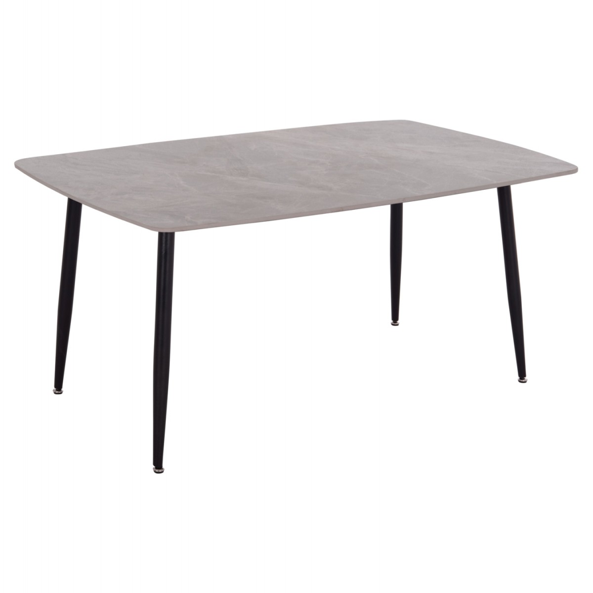 Τραπέζι Rav γκρι μαρμάρου sintered stone-μαύρο μέταλλο 160x90x75
