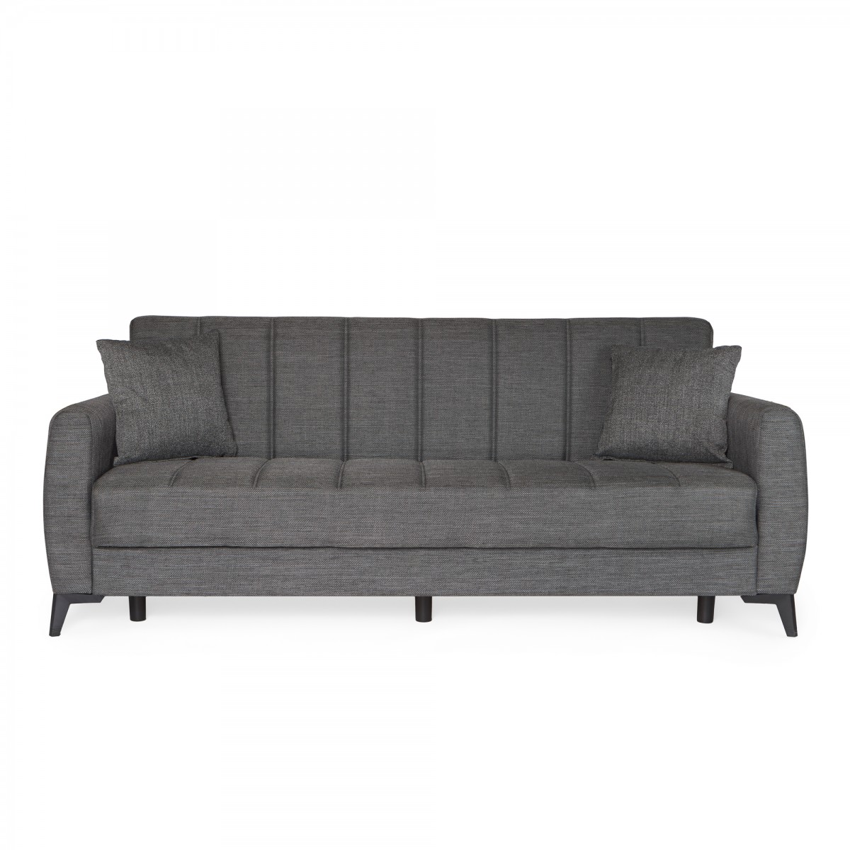 Καναπές-κρεβάτι με αποθηκευτικό χώρο τριθέσιος Milos γκρι ύφασμα 210x78x85 Καναπές-κρεβάτι με αποθηκευτικό χώρο τριθέσιος Milos γκρι ύφασμα 210x78x85