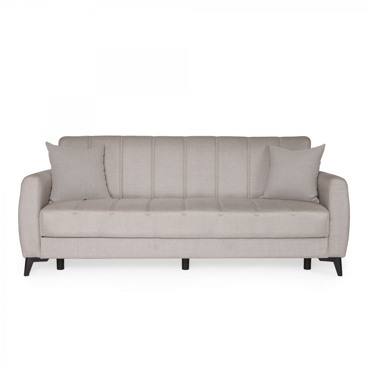 Καναπές-κρεβάτι με αποθηκευτικό χώρο τριθέσιος Milos μπεζ-γκρι ύφασμα 210x78x85 Καναπές-κρεβάτι με αποθηκευτικό χώρο τριθέσιος Milos μπεζ-γκρι ύφασμα 210x78x85