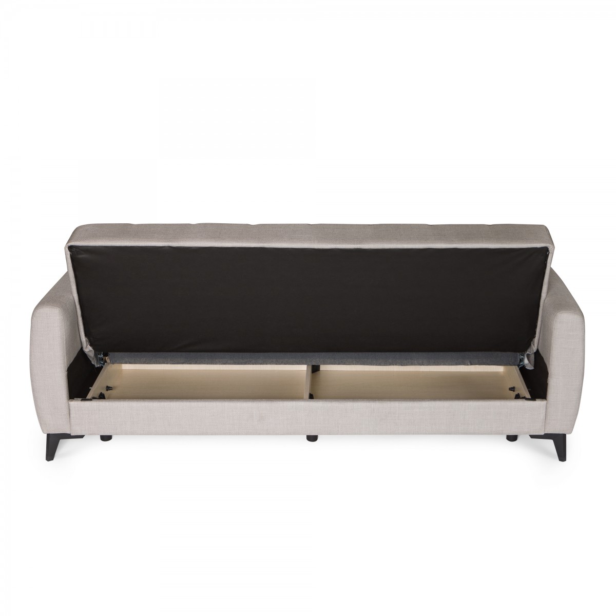 Καναπές-κρεβάτι με αποθηκευτικό χώρο τριθέσιος Milos μπεζ-γκρι ύφασμα 210x78x85 Καναπές-κρεβάτι με αποθηκευτικό χώρο τριθέσιος Milos μπεζ-γκρι ύφασμα 210x78x85