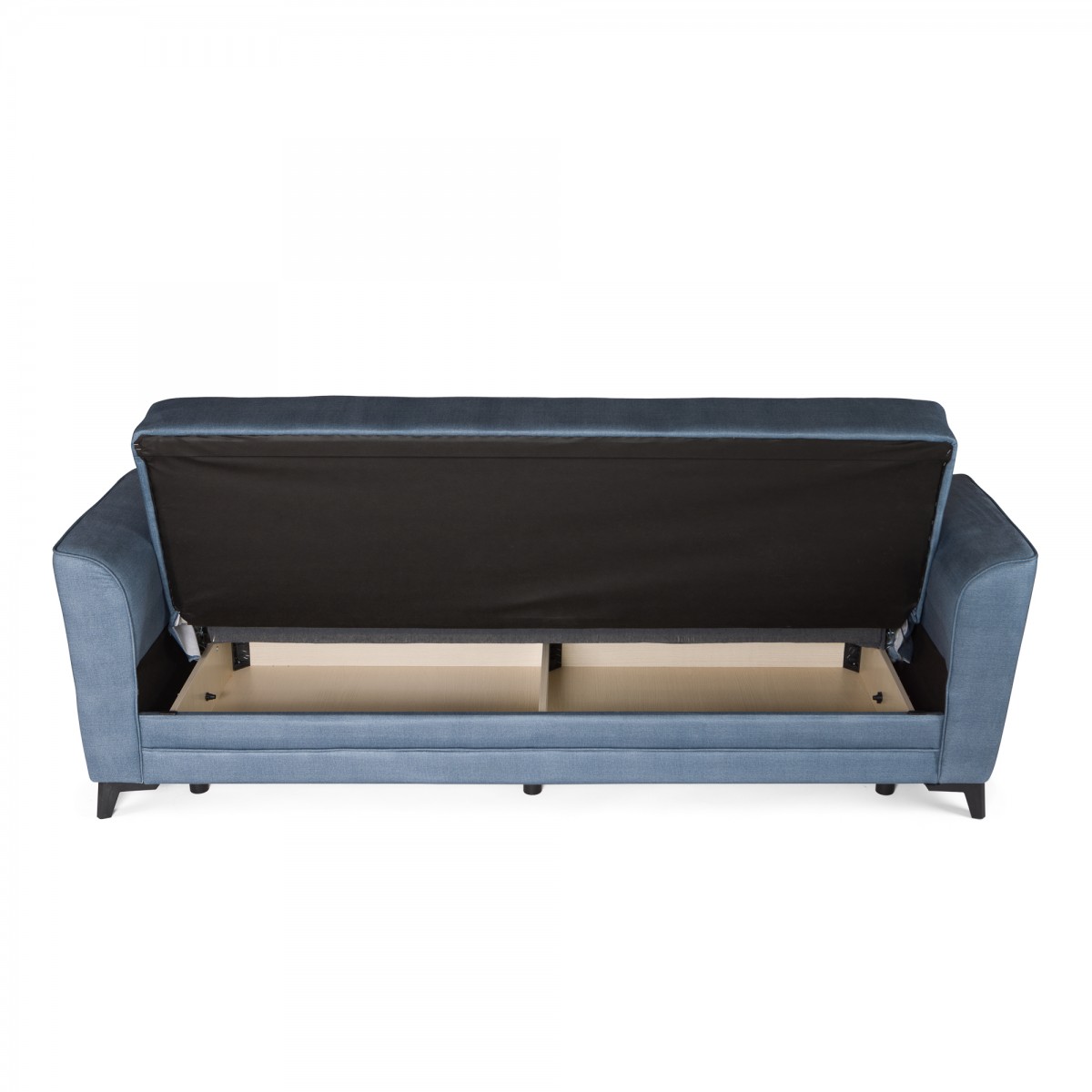 Καναπές-κρεβάτι με αποθηκευτικό χώρο τριθέσιος Anna γκρι-μπλε ύφασμα 227x85x97 Καναπές-κρεβάτι με αποθηκευτικό χώρο τριθέσιος Anna γκρι-μπλε ύφασμα 227x85x97