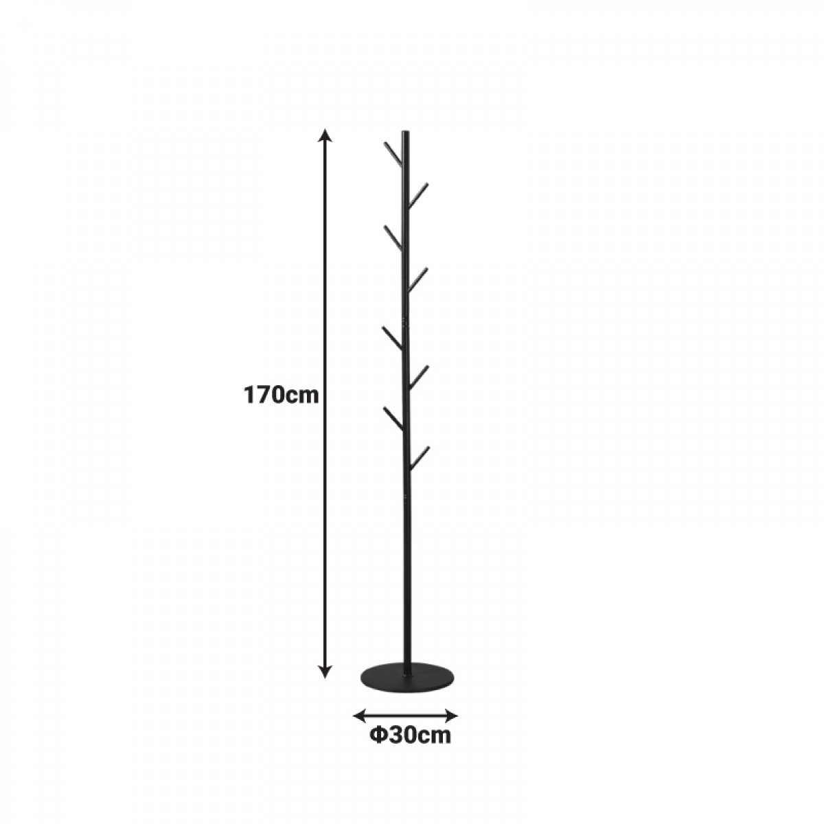 Καλόγερος Bera μέταλλο σε μαύρη απόχρωση Φ30x170