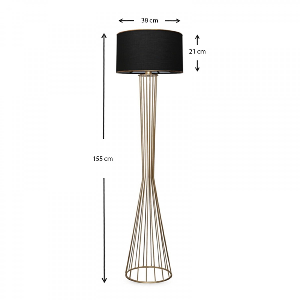 Φωτιστικό δαπέδου "Toro" Ε27 χρυσό-μαύρο Φ38x155