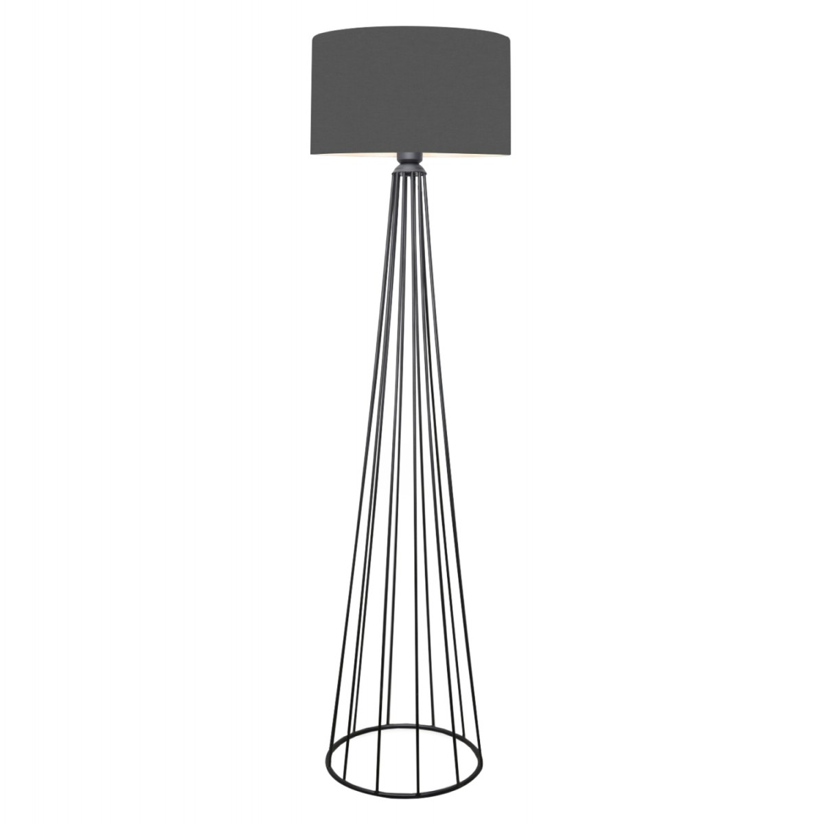 Φωτιστικό δαπέδου Pero Ε27 ύφασμα γκρι-μέταλλο μαύρο Φ38x155