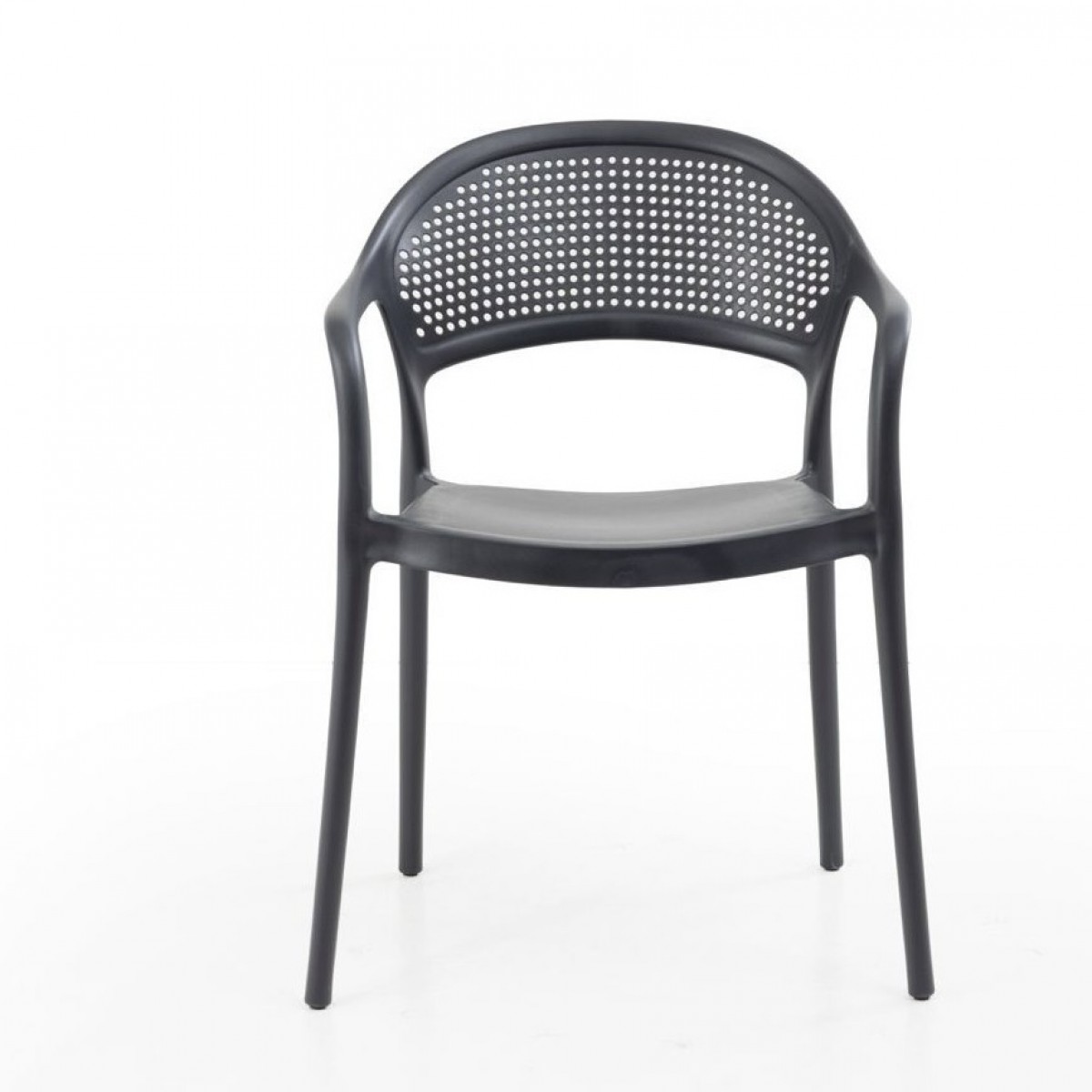 Πολυθρόνα Paros pp σε μαύρη απόχρωση 57x50x80