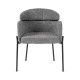 Πολυθρόνα "ELISAN" από ύφασμα/μέταλλο σε γκρι/μαύρο χρώμα 58x65x78