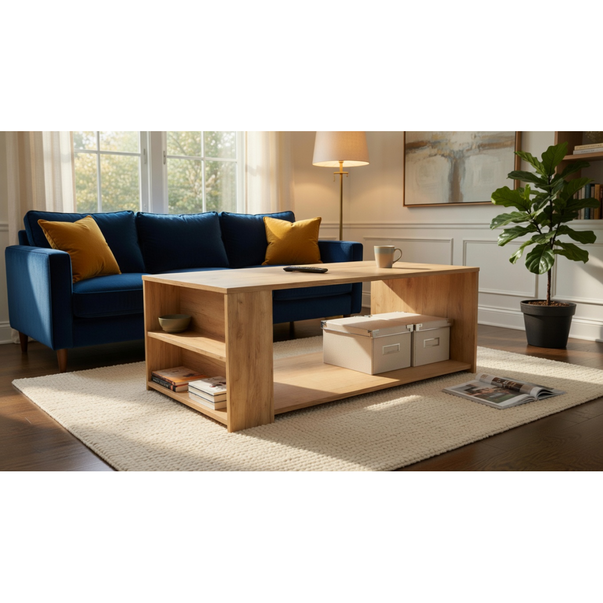 Τραπέζι σαλονιού "LANA" σε χρώμα μελί 110x60x40,5