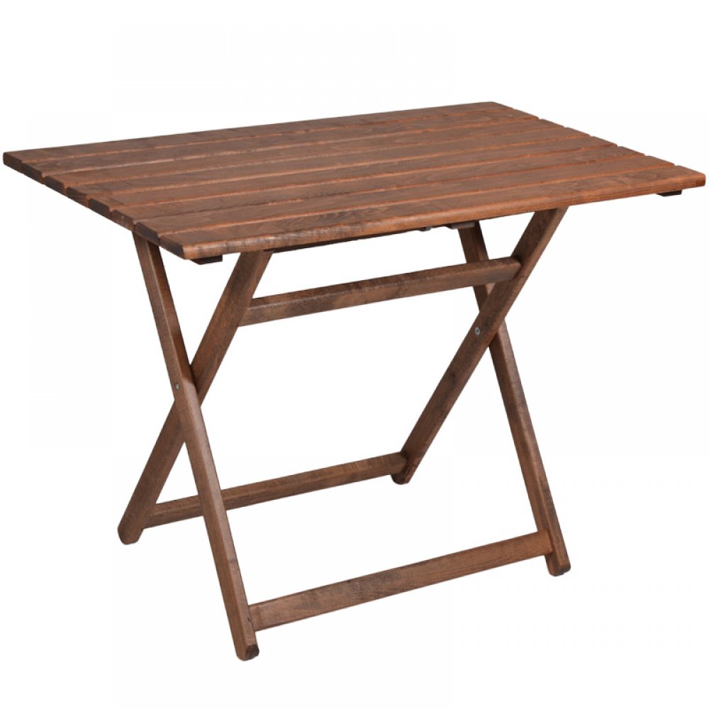 Τραπέζι πτυσσόμενο SUNSET από μασίφ ξύλο οξιάς σε χρώμα καρυδί εμποτισμού 100x60x76