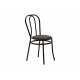 Καρέκλα "WIEN" από μέταλλο/τεχνόδερμα σε μαύρο χρώμα 40x47x85