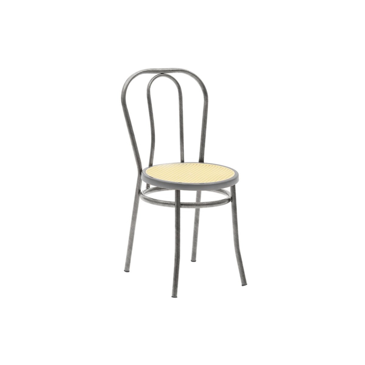 Καρέκλα "WIEN" από μέταλλο/σχοινί σε γκρι/μπεζ χρώμα 40x47x85