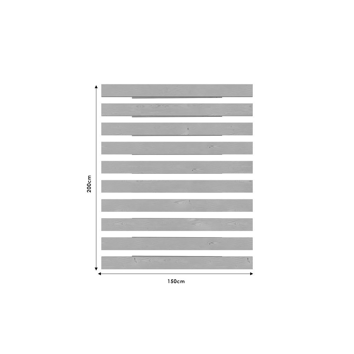 Τάβλες κρεβατιού από φυσικό ξύλο 150x200