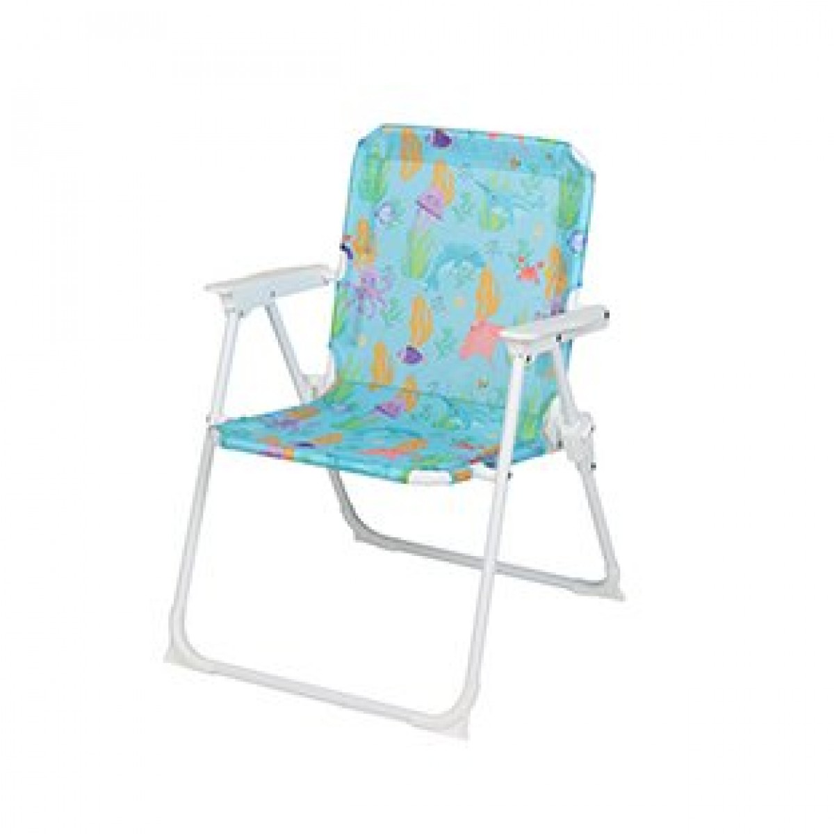 Καρέκλα camping παιδική από μέταλλο/ύφασμα σε λευκό/πολύχρωμο χρώμα